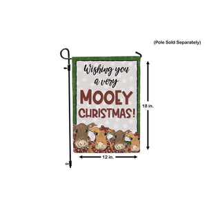 MOOEY CHRISTMAS Garden Flag Cows Double Sided Yard Decor Adorable Cow Gift New