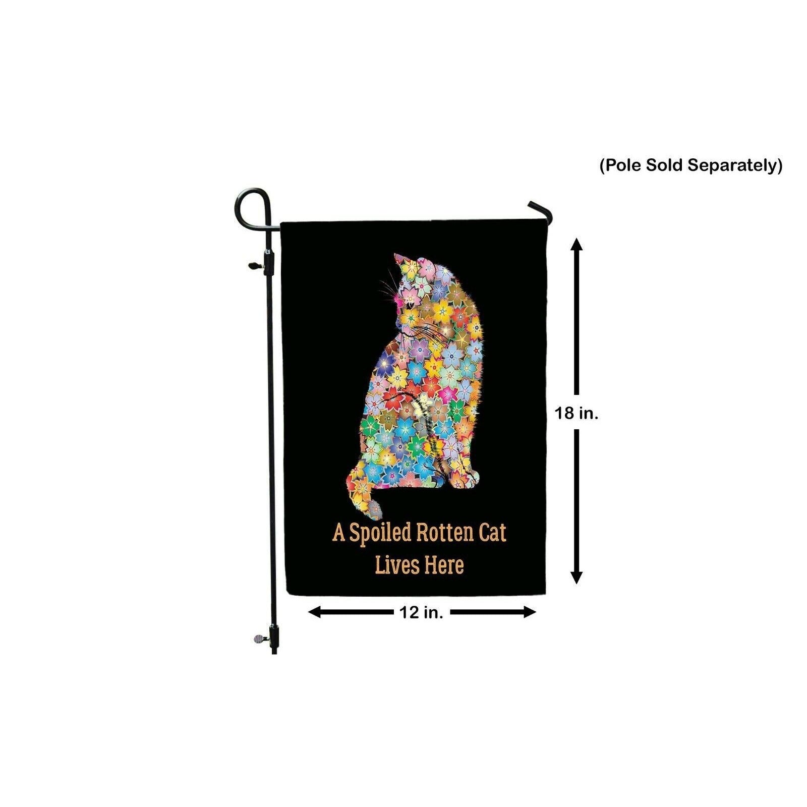 A Spoiled Rotten Cat Lives Here Double Sided Garden Flag Colorful Yard Decor