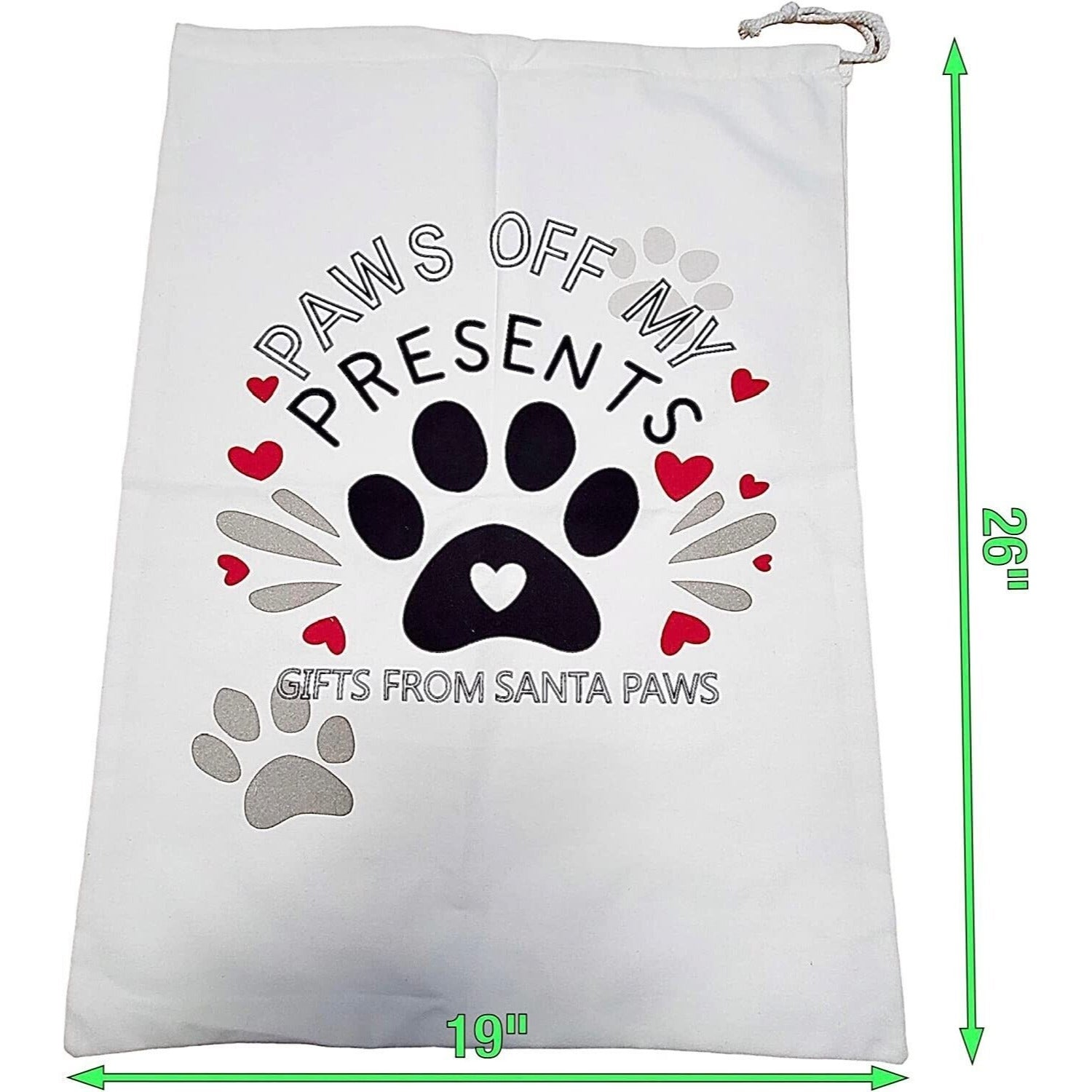 Pet Christmas Drawstring Bag Santa Sack - Reusable Gift Christmas Bag for Cats