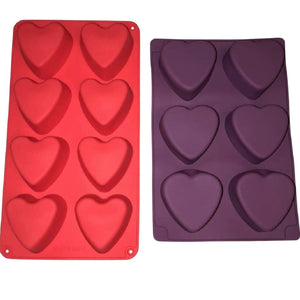 2 Silicone Heart Shaped Soap Bath Bomb Molds Hearts for Valentine’s Day Cake NEW