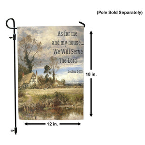 AS FOR ME AND MY HOUSE WE WILL SERVE THE LORD Religious Garden Flag Bible Verse