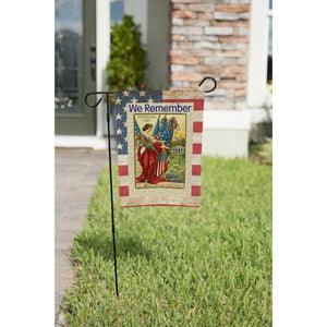 WE REMEMBER Vintage Memorial Day Postcard Double Sided Patriotic Garden Flag NEW