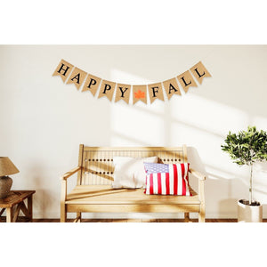 HAPPY FALL Burlap Garland Autumn Banner Party Hanging Decorations Supplies