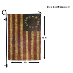 Betsy Ross Primitive Grunge 13 Star American Garden Flag  Double Sided 13 Stars