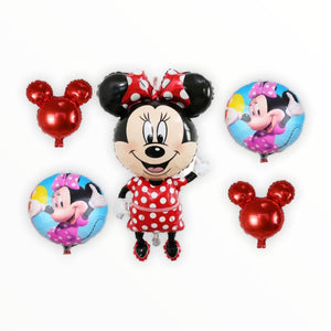 Minnie Mouse Helium Balloon Set Kids Birthday Theme Party Balloons with Ribbon