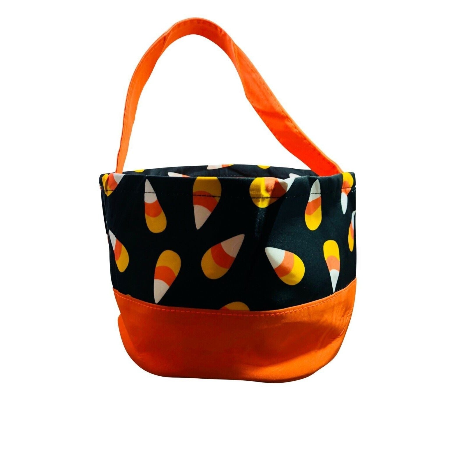 Candy Corn Halloween Bucket Bag Trick or Treat Reusable Orange Candy Bag