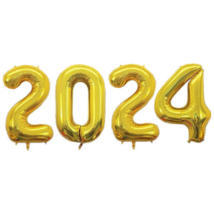 2024 Gold Balloons Grad Prom Birthday New Years Numbers Giant Graduation 40 Inch