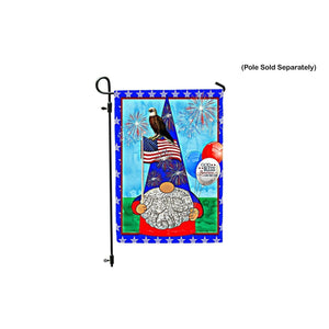 GOD BLESS AMERICA Gnome Garden Flag Eagle Double Sided Patriotic 4th of July NEW