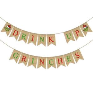 Drink Up Grinches Grinch Banner Reusable Grinch Christmas Party Grinch Birthday