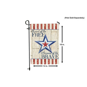 Land of the Free Because of the Brave Garden Flag 4th of July Patriotic Military