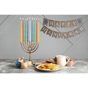 Happy Hanukkah Banner Chanukah Decorations Judaica Burlap Party Garland Decor