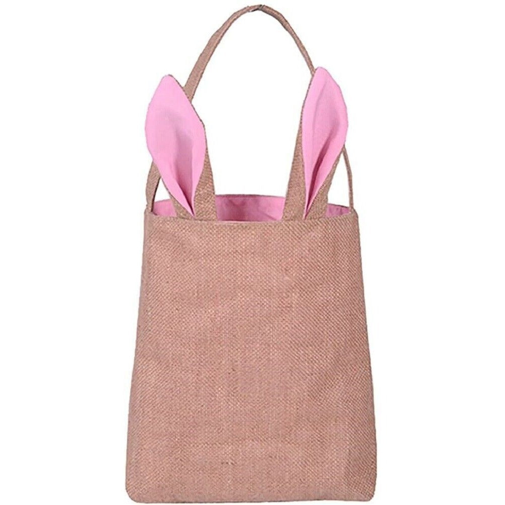 Easter Egg Hunt Basket Bag Bunny Rabbit Pink Ears Design Reusable Gift Bag NEW