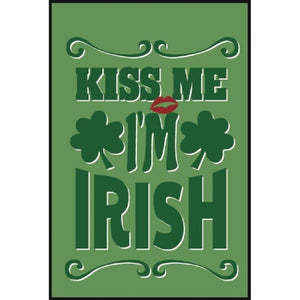 Saint Patricks Garden Yard Flag - St Patrick's Day Decor Kiss Me I'm Irish Lips