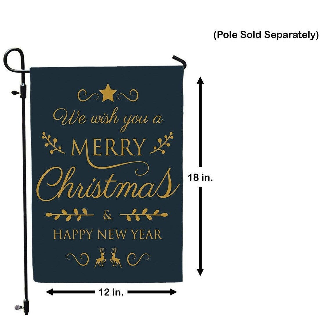 We Wish You a Merry Christmas & Happy New Year Double 2 Sided Garden Flag