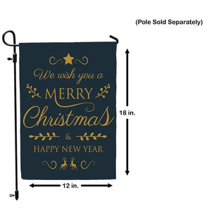 We Wish You a Merry Christmas & Happy New Year Double 2 Sided Garden Flag