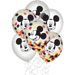 Mickey Party Confetti Balloons & 6 Mickey Mouse Honeycomb Balls Red Black NEW