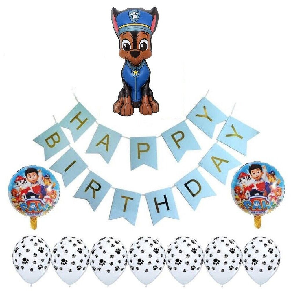 Paw Dog Theme Balloons and Birthday Decor  Banner Garland Paw Print Party Decorations